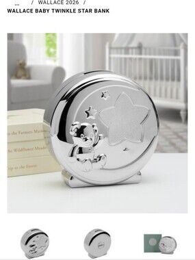 NEW Wallace Twinkle Star Baby Coin Bank - Silver